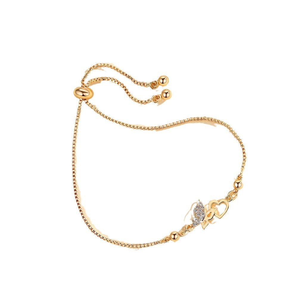 Verstellbares Schmetterling-Herz-Armband