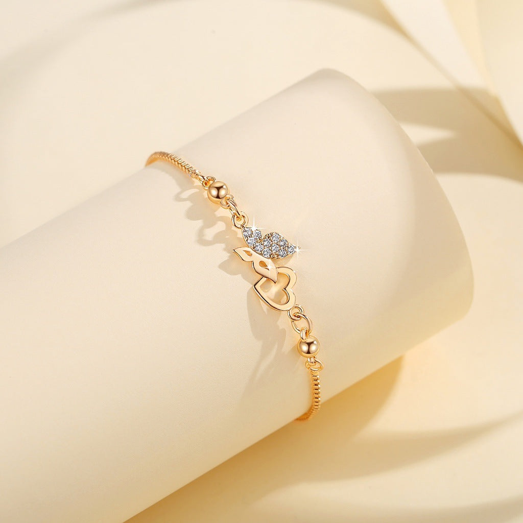Verstellbares Schmetterling-Herz-Armband